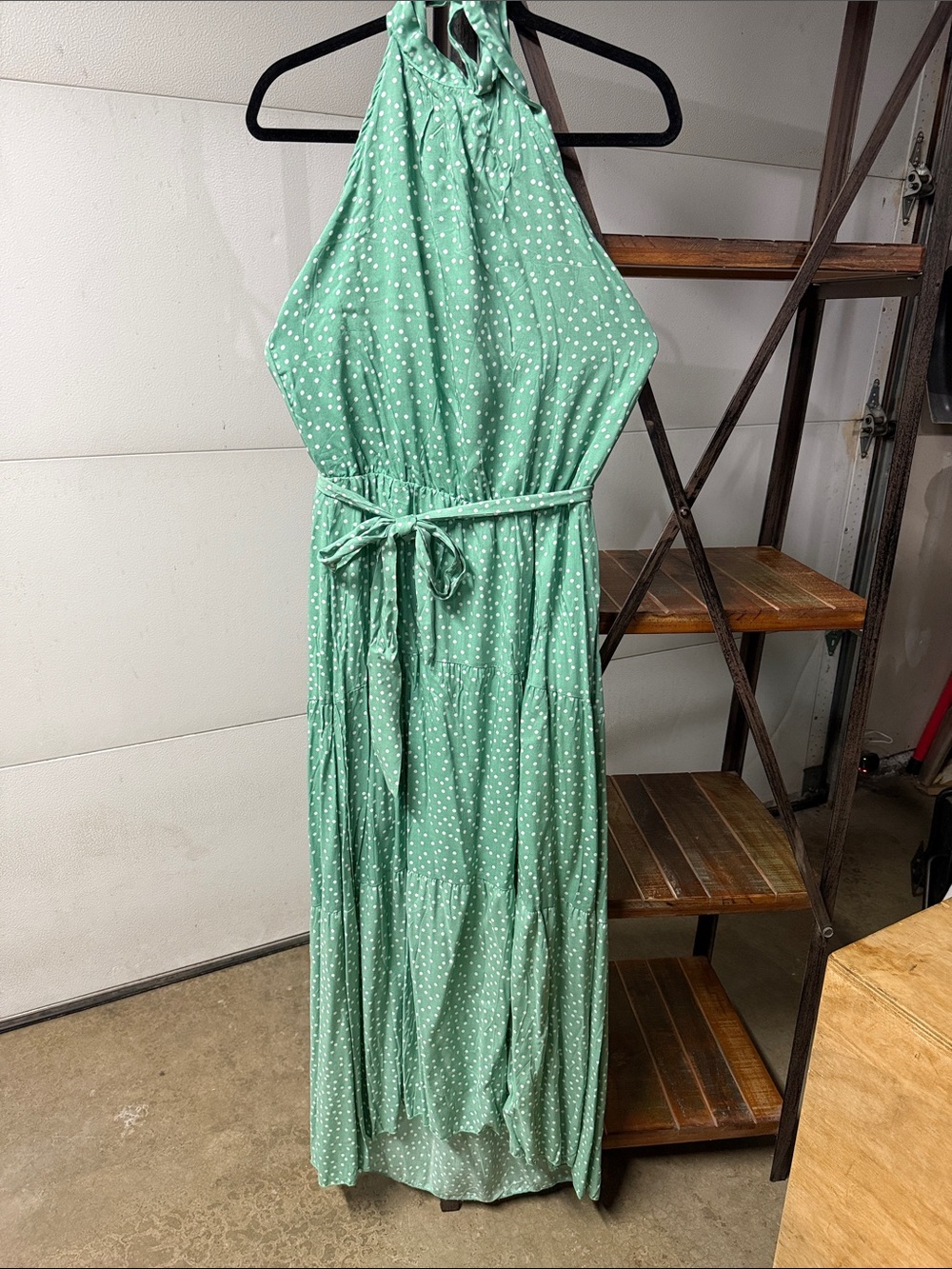 Halter High-Low Summer Maxi Dress in Mint Green
